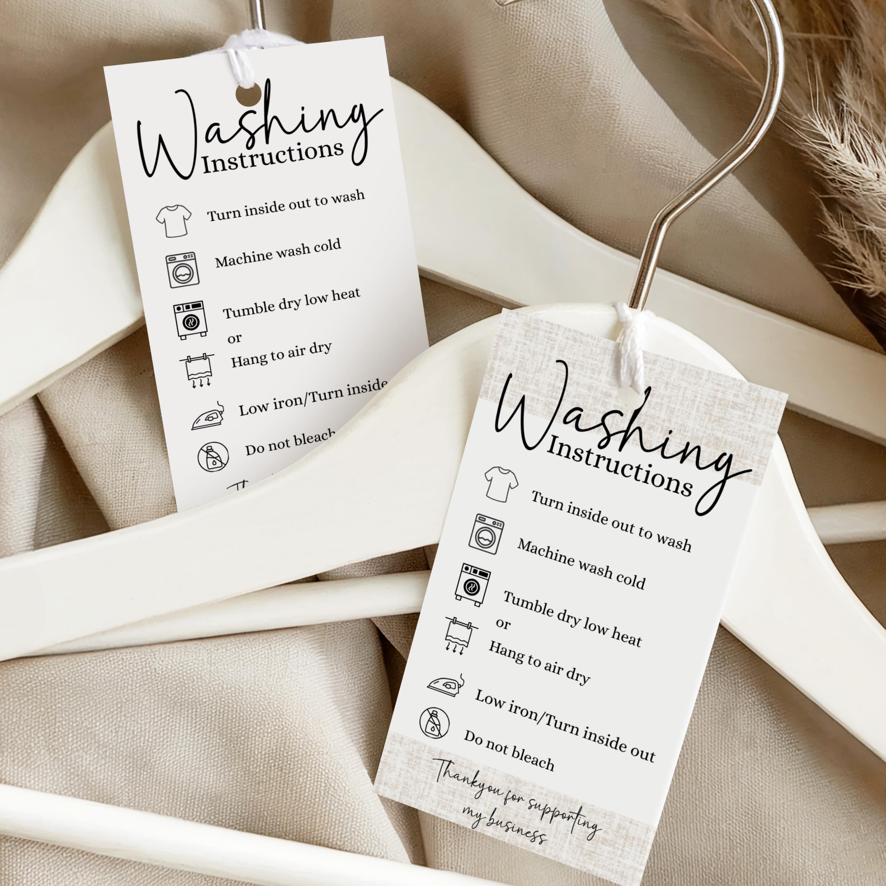 Printable Washing Instructions.pdf Printable Washing Instruction Card | Printable PNG Shirt Care Tags for ...