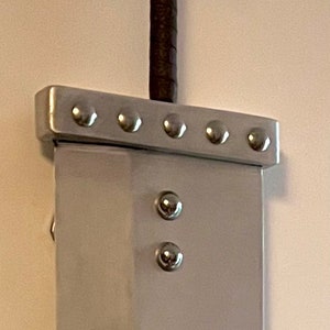 Replica of Cloud&#39;s Buster Sword in Final Fantasy VII, handcrafted in Naval Aluminium and 316L Stainless Steel.