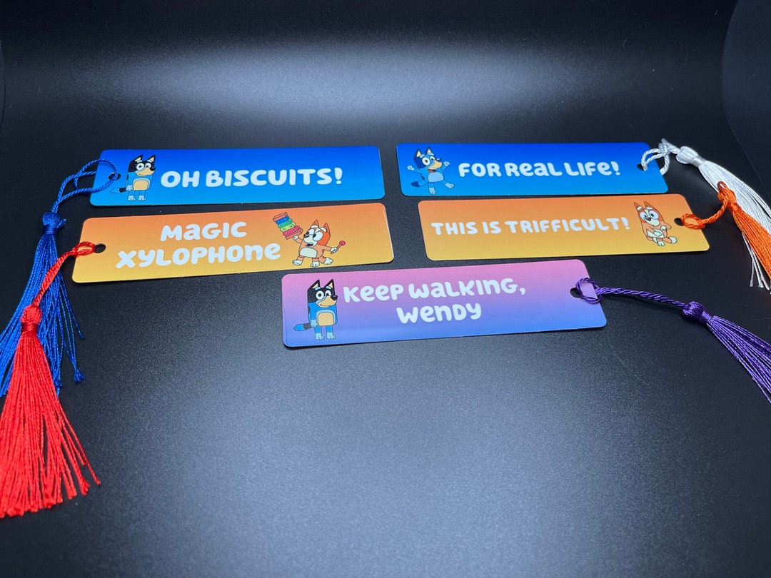 Bluey Inspired Metal Bookmarks Etsy