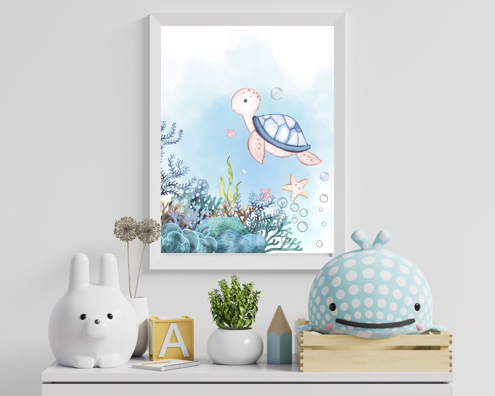Under the Sea Animal Wall Art Nursery Ocean Creature Printable Baby ...