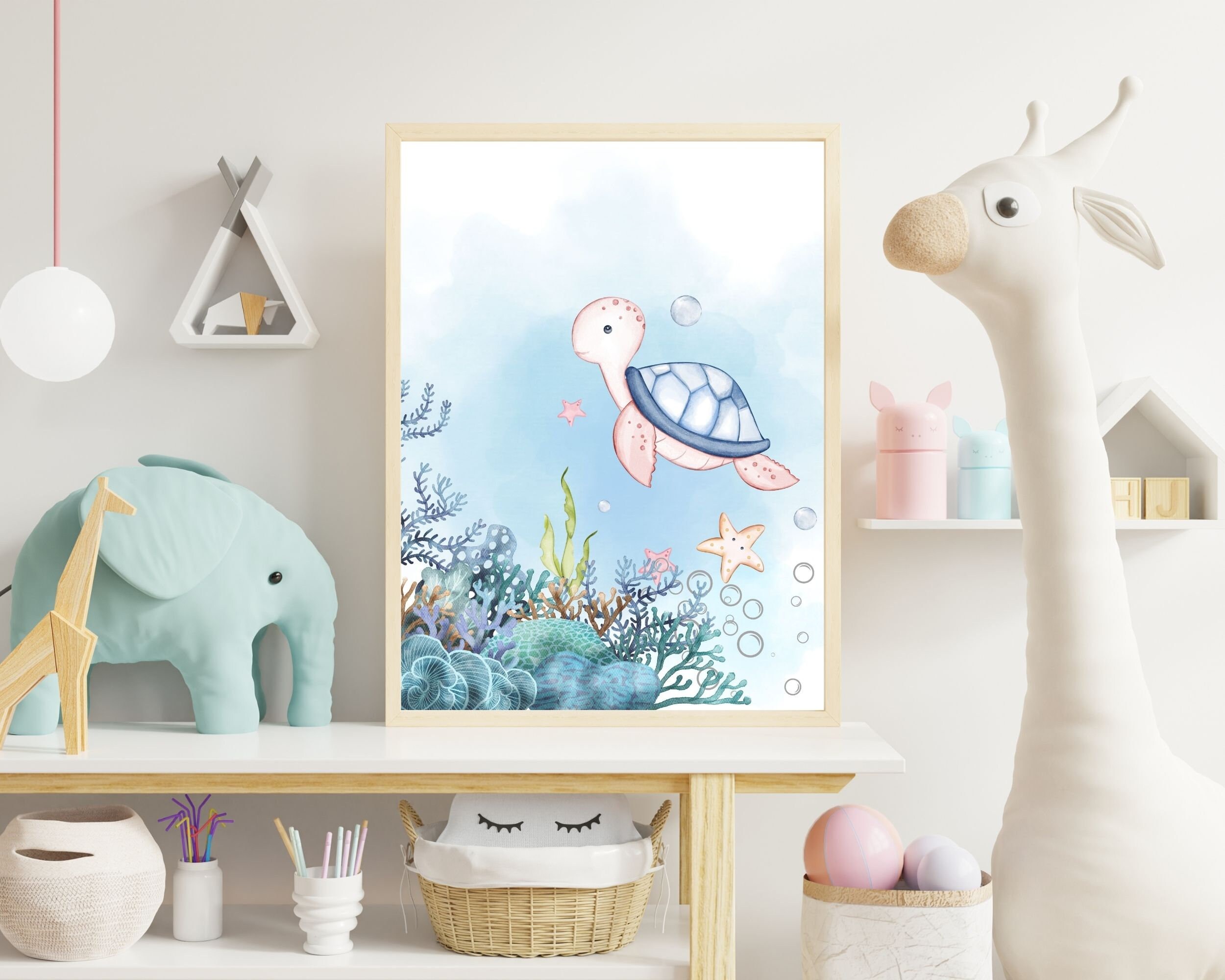 Under the Sea Animal Wall Art Nursery Ocean Creature Printable Baby ...
