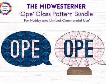 Glass Pattern Bundle - Quirky Midwest Suncatcher & Fan Lamp Pattern Digital Downloads