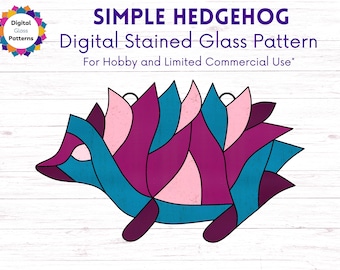 PATTERN - Stained Glass Hedgehog Suncatcher - Beginner-Friendly Instant Download for Animal Lovers