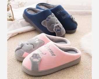 Cat slippers, cute women slippers, couple slippers, gifts