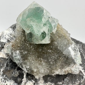 Green Sugar Cube Fluorite Specimen in Stunning Quartz Matrix from Inner Mongolia - Amazing Collector&#39;s Piece