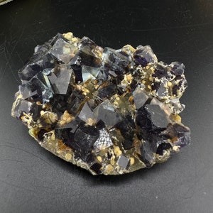 Clear Green Purple Heart Fluorite Specimen in Matrix from Inner Mongolia
