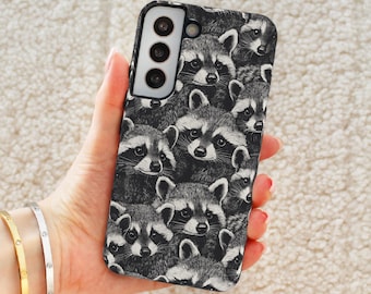 Waschbären Handyhülle für iPhone 16 Pro Max Süßes Wildes Geschenk für Tierliebhaber Samsung Galaxy 25 Ultra Case Tough Phone Cover 15 Plus Pixel 9 24