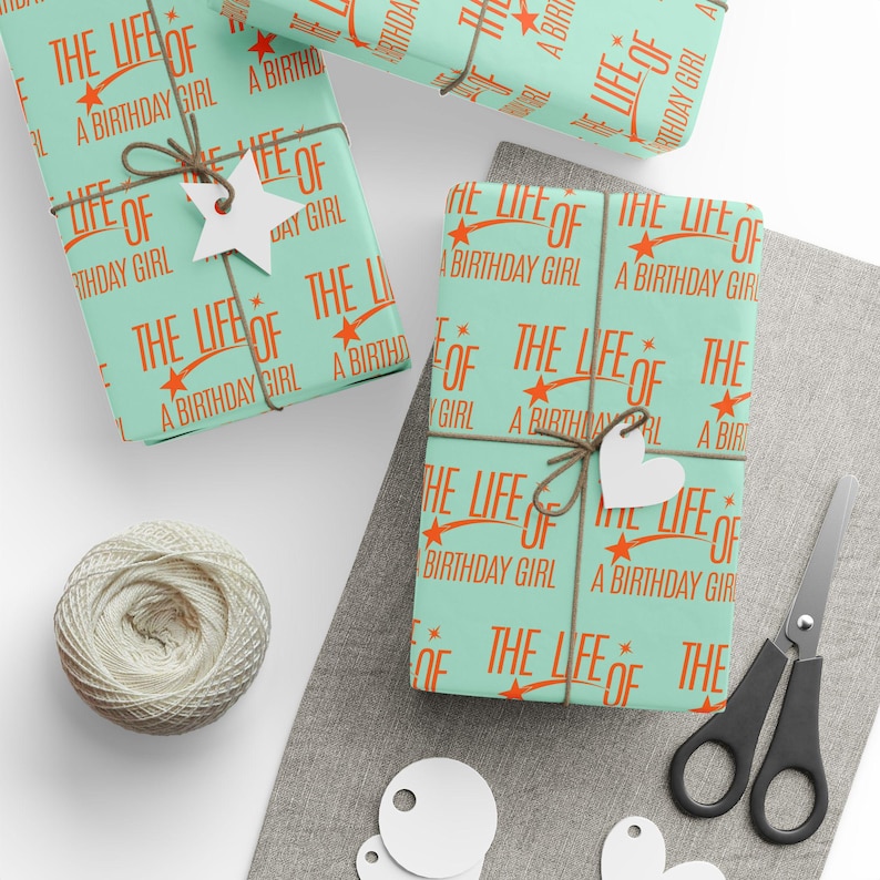 The Life Of A Birthday Girl Custom Wrapping Paper, Personalized Bday Giftwrap For Album Fan, Swift Shipping image 2