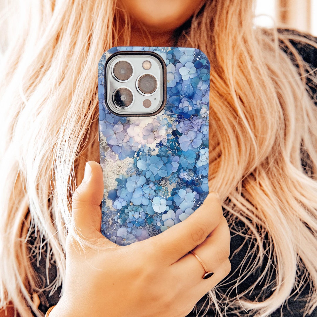 Hydrangea Phone Case, Magsafe Spring Flowers Floral Phone Cover Tough