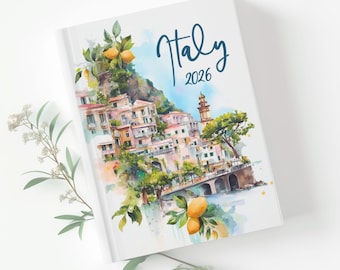 Italy Travel Journal, 2026 Italian Travel Diary Vacation Notebook, Honeymoon Keepsake, European Trip Log Book, Italy Gift for World Traveler