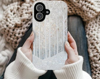 Etui na telefon z motywem zimowych drzew, witrażowa mozaika ochronna na święta, iPhone 16 Pro Max 15 Plus 14 Pixel 8 Galaxy S23 S24 Ultra