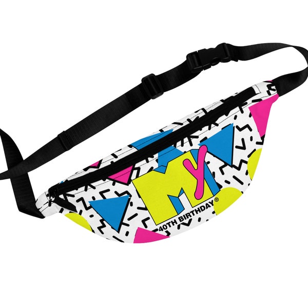 80s Theme 40th Birthday Fanny Pack Funny 40th Birthday Outfit Accessory Or Party Favor for 80s Workout Spandex Neon Retro Music Party