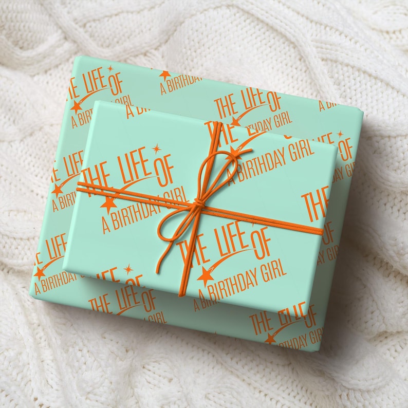 The Life Of A Birthday Girl Custom Wrapping Paper, Personalized Bday Giftwrap For Album Fan, Swift Shipping image 1