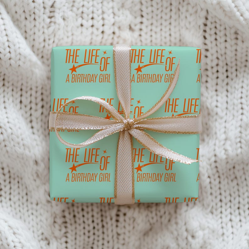 The Life Of A Birthday Girl Custom Wrapping Paper, Personalized Bday Giftwrap For Album Fan, Swift Shipping image 5