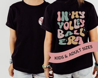 In My Volleyball Era, Volleyball Youth Tshirt, Cute Retro Kids Volleyball Shirt, Holiday Gift For Indoor Or Beach Volleyball Player