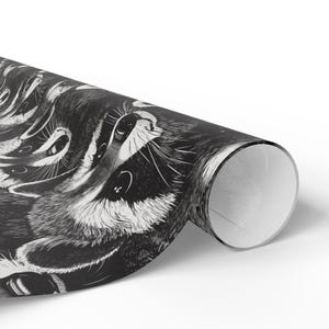Raccoon Wrapping Paper, Cute Woodland Animal Lover Gift Wrap Matte