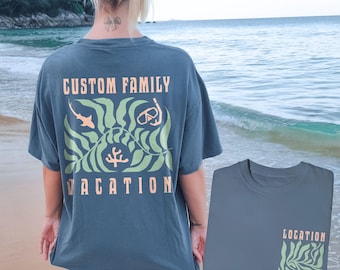 Custom Comfort Colors® Boho Beach Shirts Personalized Caribbean Family Vacation Matching Mexico Group Trip Hawaii Island TShirt Kids Adults