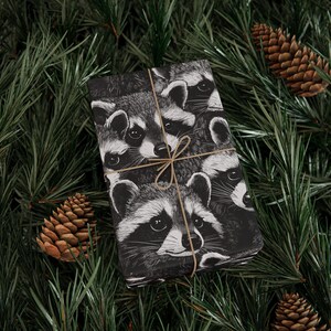 Raccoon Wrapping Paper, Cute Woodland Animal Lover Gift Wrap image 6