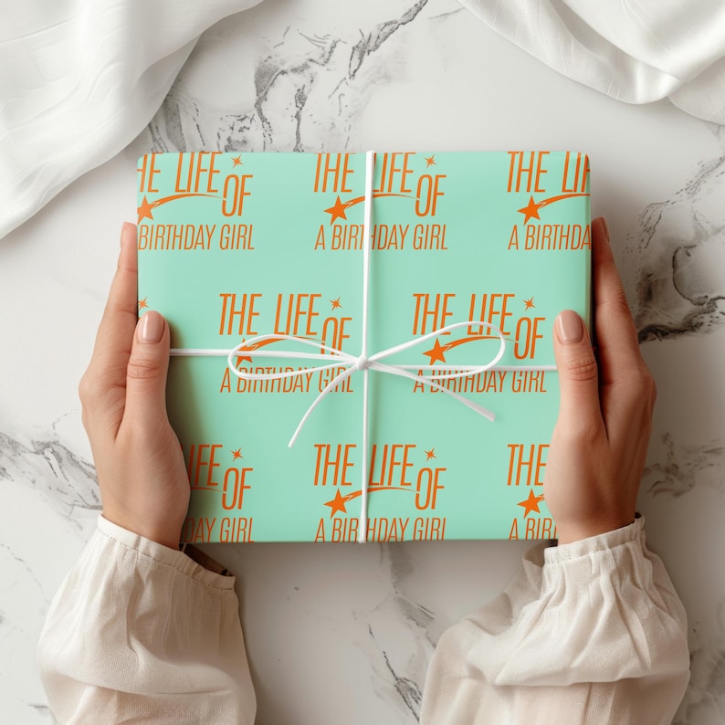 The Life Of A Birthday Girl Custom Wrapping Paper, Personalized Bday Giftwrap For Album Fan, Swift Shipping image 6
