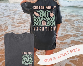 Custom Comfort Colors® Boho Beach Shirts Personalized Caribbean Family Vacation Matching Mexico Group Trip Hawaii Island TShirt Kids Adults