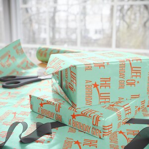 The Life Of A Birthday Girl Custom Wrapping Paper, Personalized Bday Giftwrap For Album Fan, Swift Shipping image 4