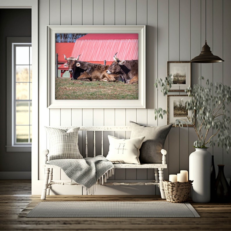 Modern Farmhouse Decor Red Barn Printable Wall Art Instant Digital