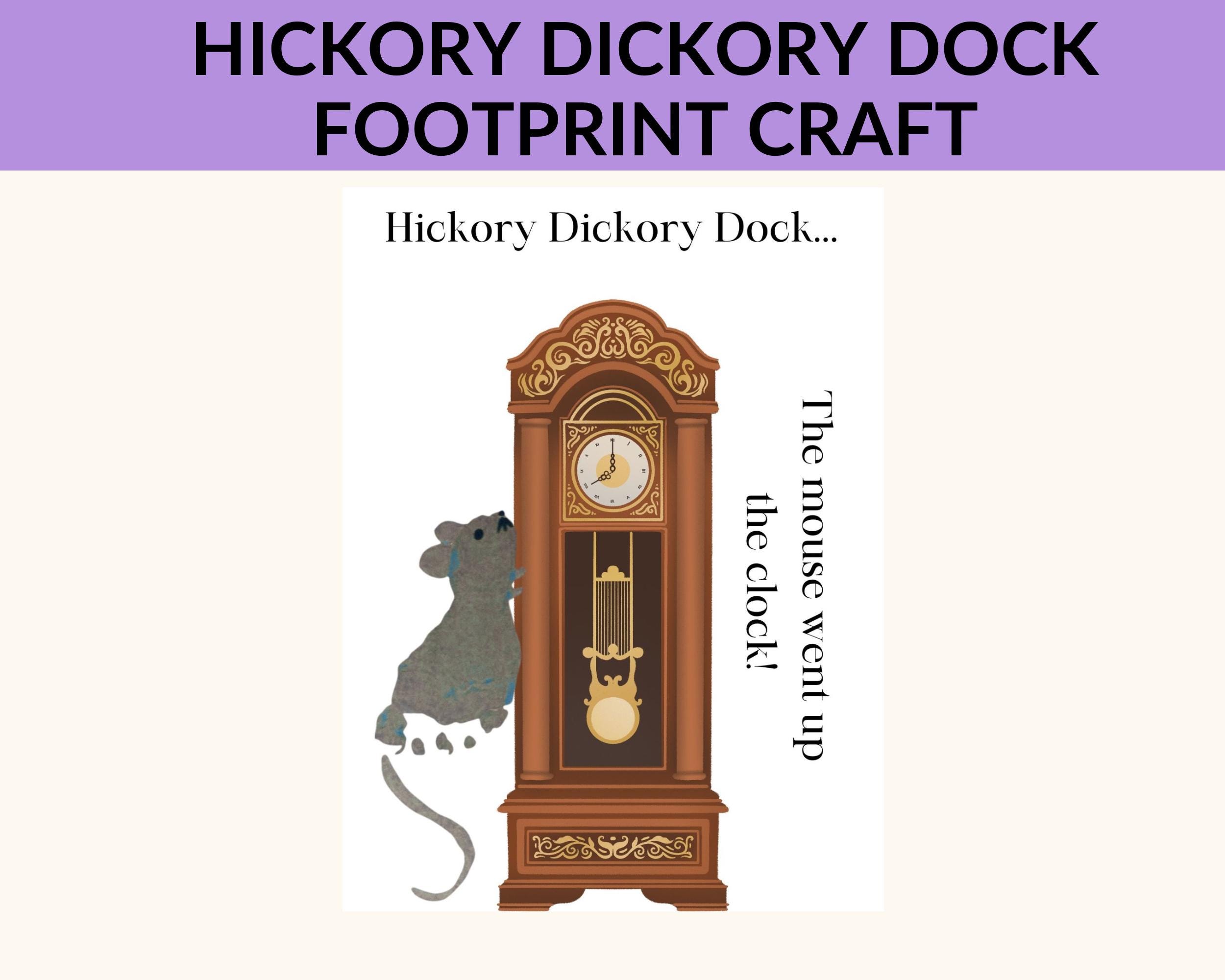 Hickory Dickory Dock Footprint Craft | Baby Footprint Mouse on