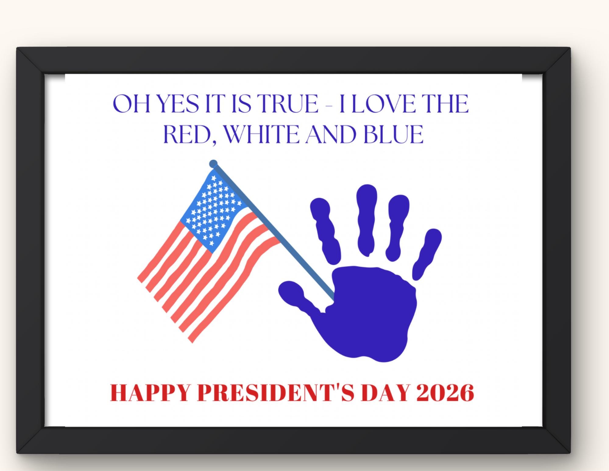 Presidents Day Handprint Craft, Patriotic Keepsake (digital Download ...