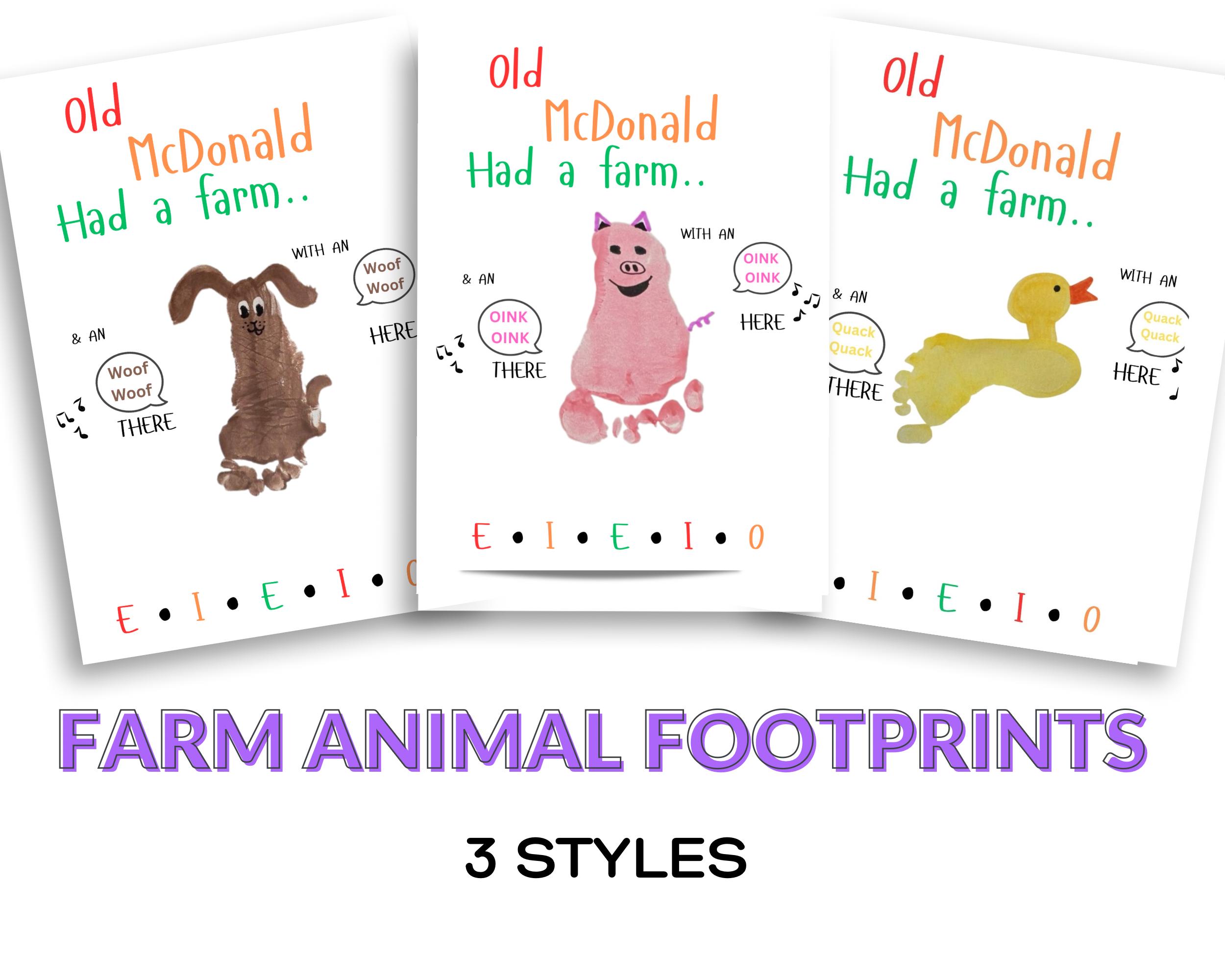 Farm Animal Handprint Craft: Personalized Sound, Printable JPG…