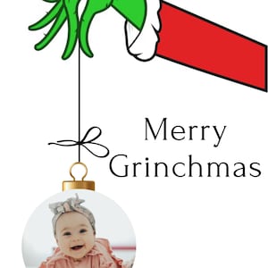 Merry Grinchmas Photo Ornament • Insert Your Child’s Picture • Grinch Christmas Digital Download • Printable Holiday Keepsake • Personalized
