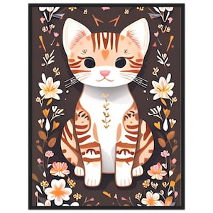 Ginger Cat Spirit Animal Art | Beautiful Cat Art | Girly Décor | Nursery Decoration | Gift For Cat Lovers | Cute Gift Idea For Kids