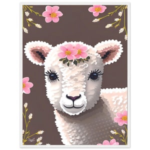 Lamb Spirit Animal Art | Beautiful Farm Animal Art | Girly Room Décor | Nursery Decoration | Gift For Sheep Lovers | Cute Gift Idea For Kids