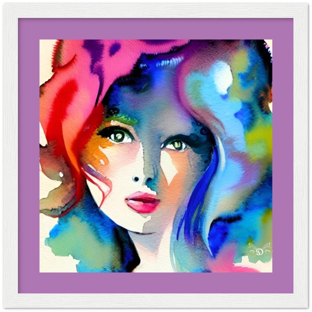 Spiritual Wall Art - Graceful Woman Digital Watercolour - Framed Print ...