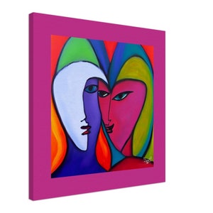 Spiritual Wall Art - Twin Flames Digital Abstract (Square Canvas)