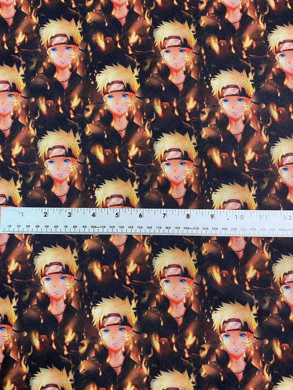 Anime Ninja Warrior Fabric, Vibrant Sublimated Print, By the Yard