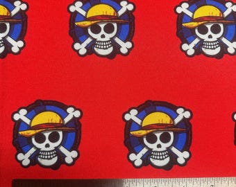 Anime Pirate Crew Fabric, Manga-Inspired, By the Yard (36" x 58")
