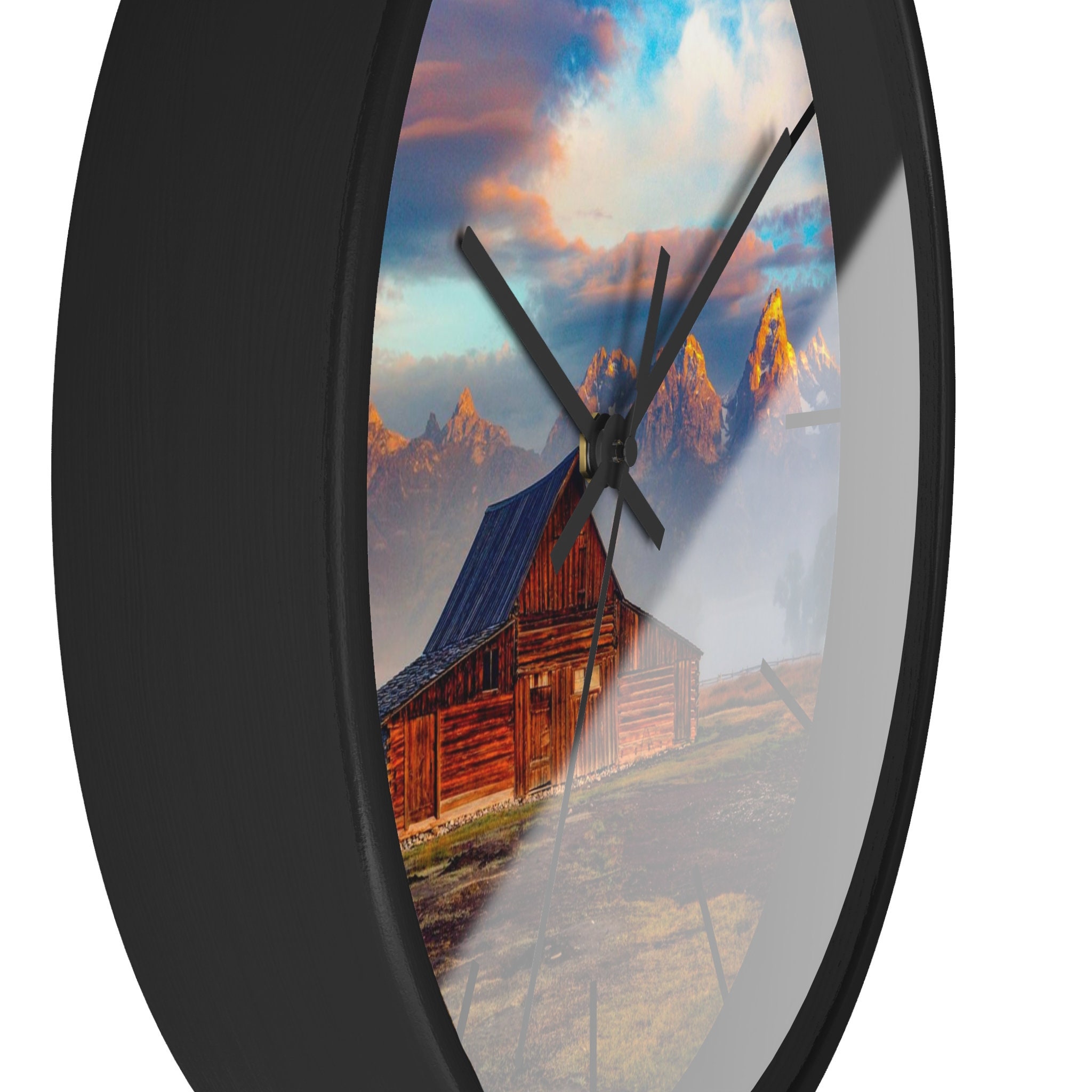 Red Farm House Wall Clock for Farmer, Red Barn Wall Clock sold by