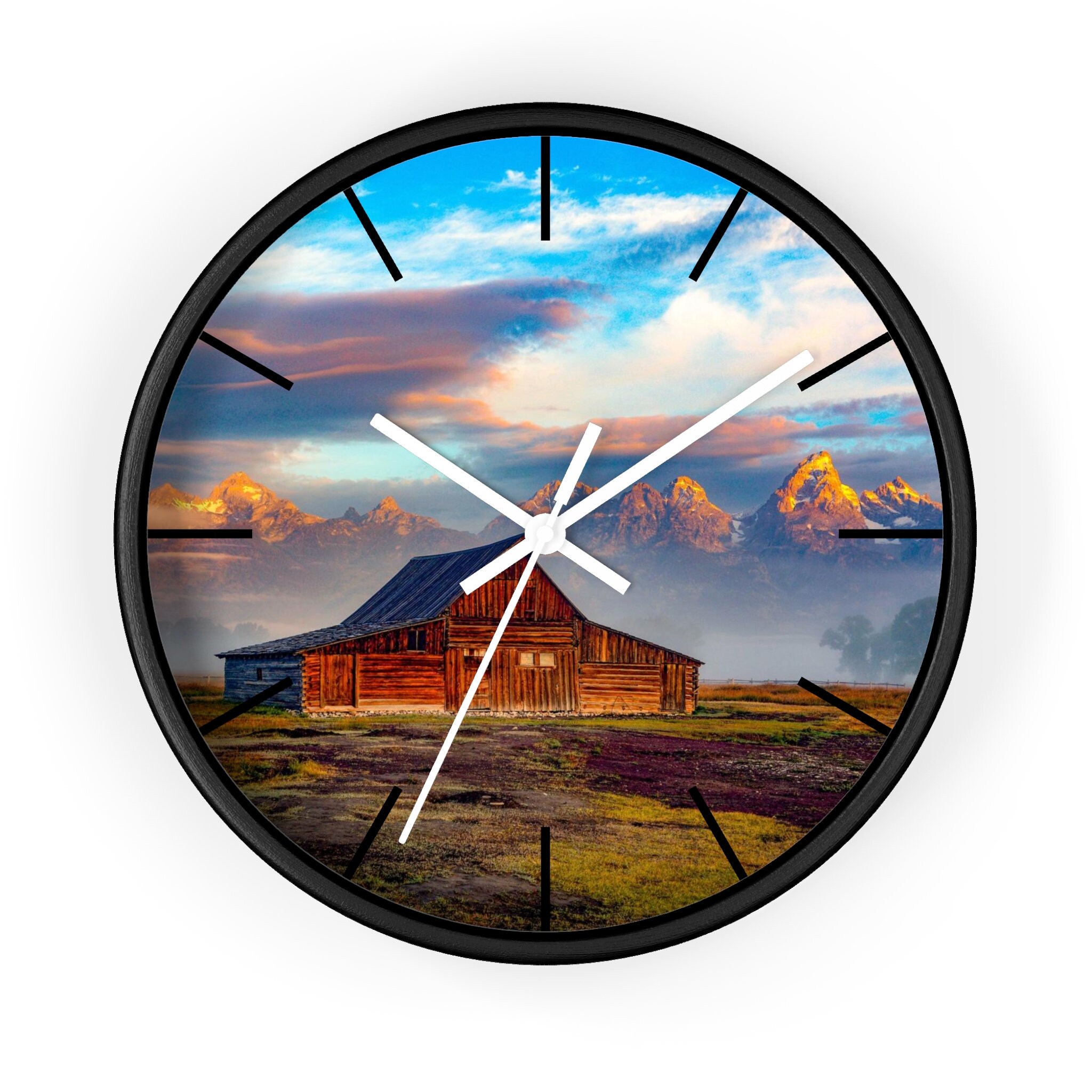 Red Farm House Wall Clock for Farmer, Red Barn Wall Clock sold by
