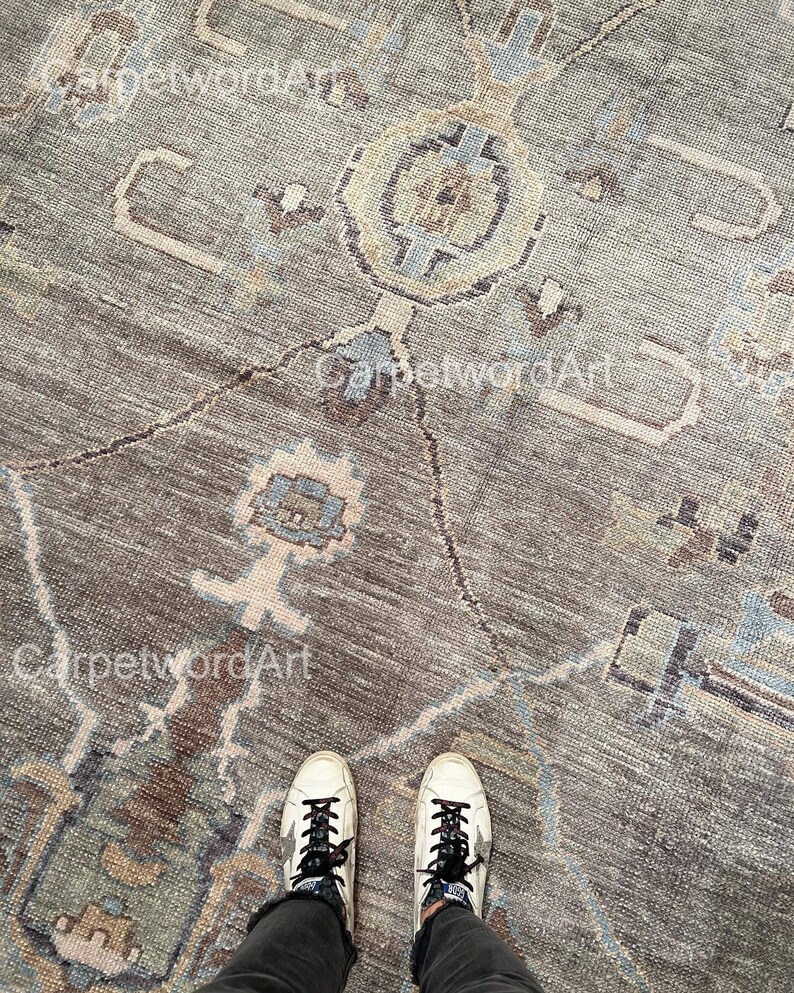 Grey Turkish Oushak Rug for Hallway to Order Carpet Handmade Turkish ...