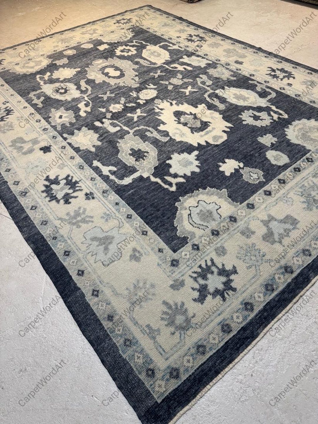 10x14 Carbon Black Turkish Knot Area Rug Hallway, Living Room Bedroom ...