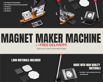 Photo Magnet Maker Machine - Fridge Magnet Maker Ultimate Kit | Magnet Machine with 1,000 supplies | High Quality | FREE DELIVERY!