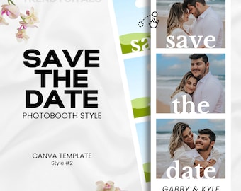 Save Our Date Cards Printable - Minimalist Wedding Save the Date Photobooth Magnet Template, Save the Date Invitation, Photo Magnet Template