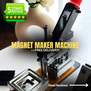 Machine de fabrication d'aimants photo - Machine de fabrication d'aimants pour réfrigérateur | Machine à aimants complète avec 1 000 consommables | Existe en différentes tailles | LIVRAISON GRATUITE !