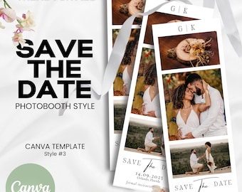 Minimalist Elegant Save the Date Photo Magnet Template, Save the Date Invitation Photobooth, Modern Wedding Invitation Cards, Canva Editable
