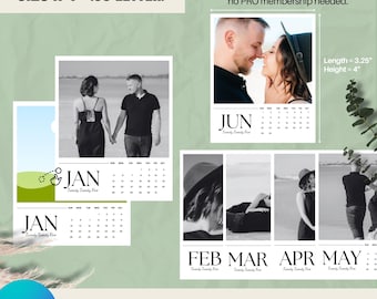 2025 Calendar Photo Magnet Template - Editable 2025 Photo Calendar | Mini Calendar 2025 Template | Editable in Canva | Easy Canva Template