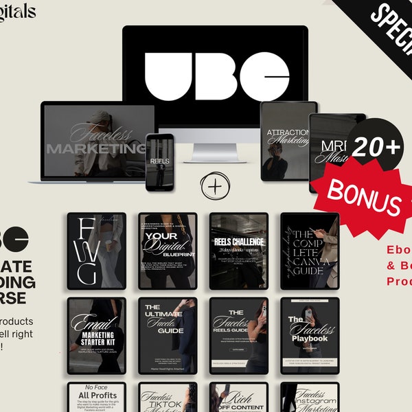 UBC - 3 Monthly Payment PLAN | UBC - Ultimate Branding Course Bundle with Master Resell Rights, Digital Product, Faceless Digital Marketing