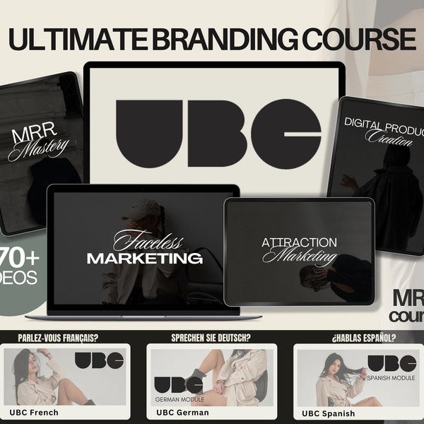 UBC - 3 Monthly Payment Plan | UBC - Ultimate Branding Course with Master Resell Rights, Digital Product, Faceless Digital Marketing, DFY