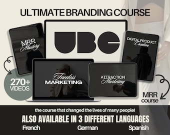 UBC Ultimate Branding Course - 3 Monthly Payment Plan with Master Resell Rights, Digital Product, Faceless Digital Marketing, UBC deutsch