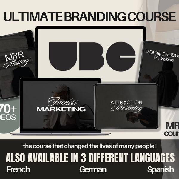 UBC Ultimate Branding Course - 3 Monthly Payment Plan with Master Resell Rights, Digital Product, Faceless Digital Marketing, UBC deutsch