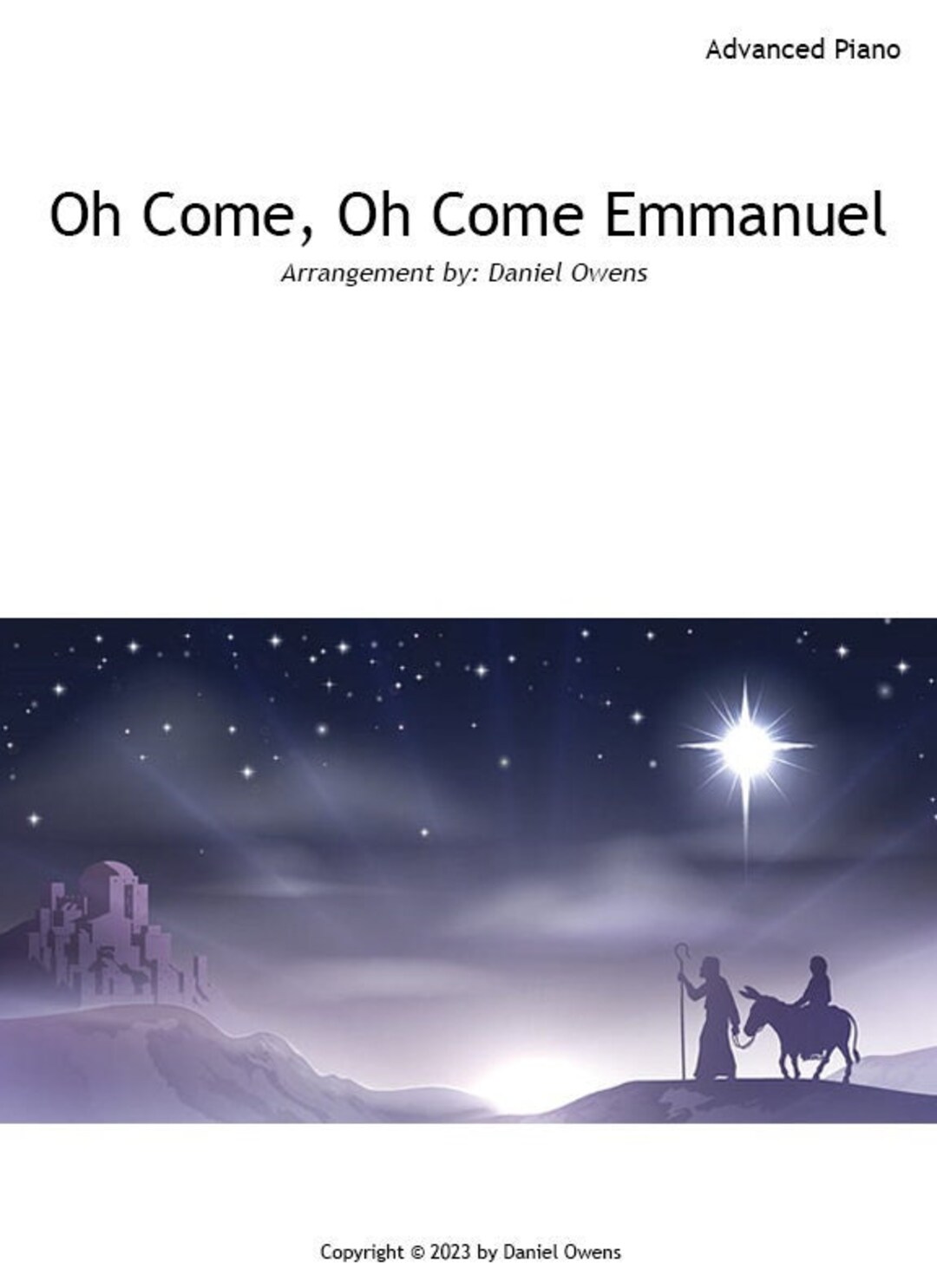 Oh come oh come emmanuel advanced piano solo etsy